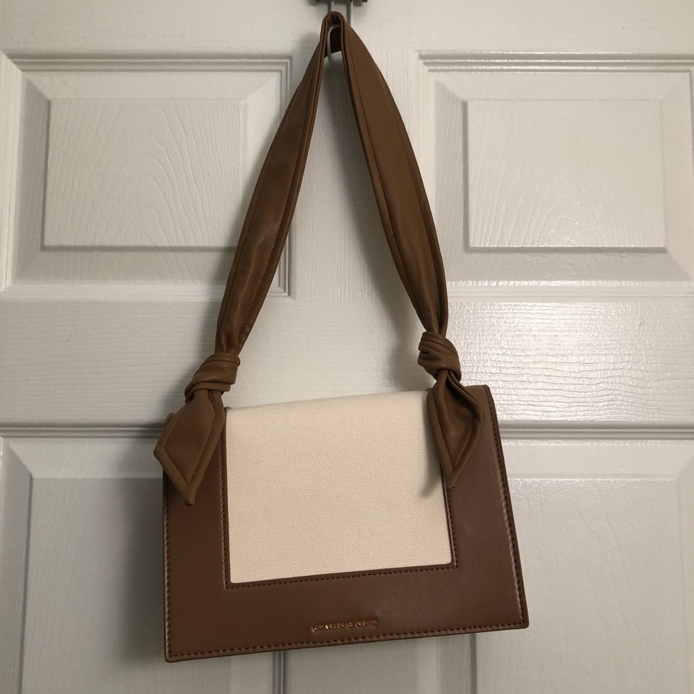 Charles&Keith Knotted Strap Hand bag in Taupe